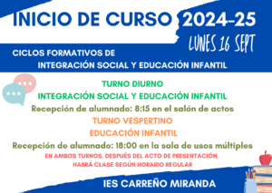 Inicio de curso ciclos formativos 2024/25