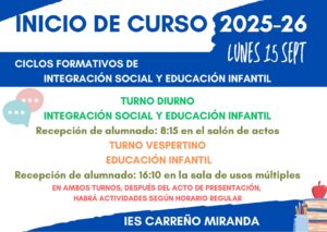 Inicio de curso ciclos formativos 2025/26