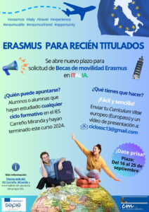 Apertura de solicitudes de becas movilidad Erasmus